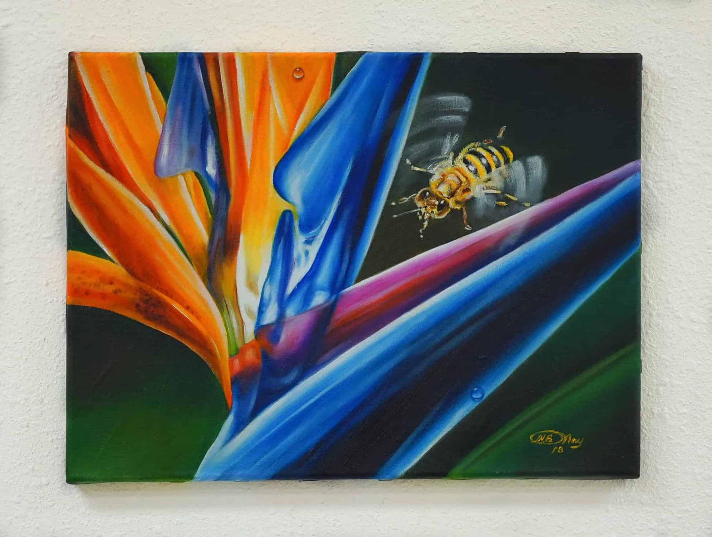 Bird of Paradise with a Bee – SOLD