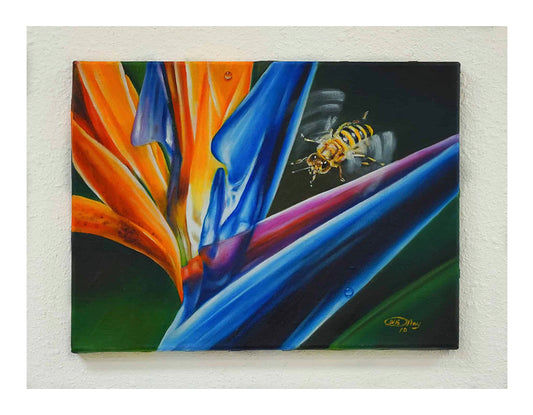 Bird of Paradise with a Bee – SOLD