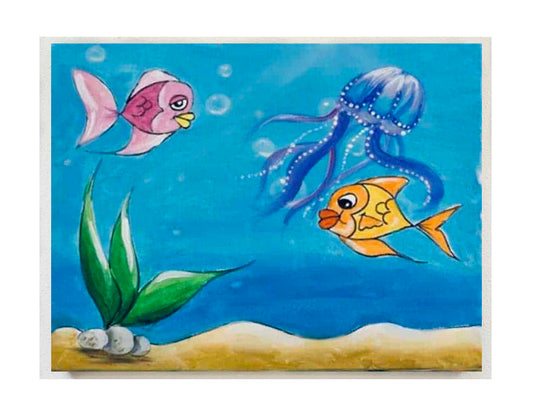 Underwater Scene with Fish and Jellyfish